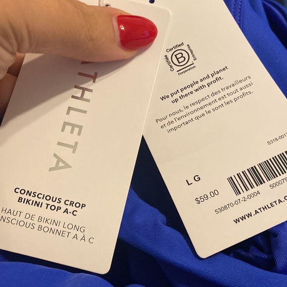 💙 Athleta Conscious Crop Bikini Top A-C // Cerulean - Picture 5 of 7